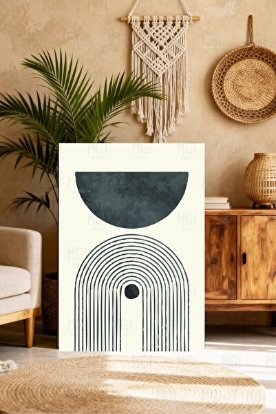 Mgi Design Tablou modern abstract pe pânză în formă de arc, decor minimalist ...