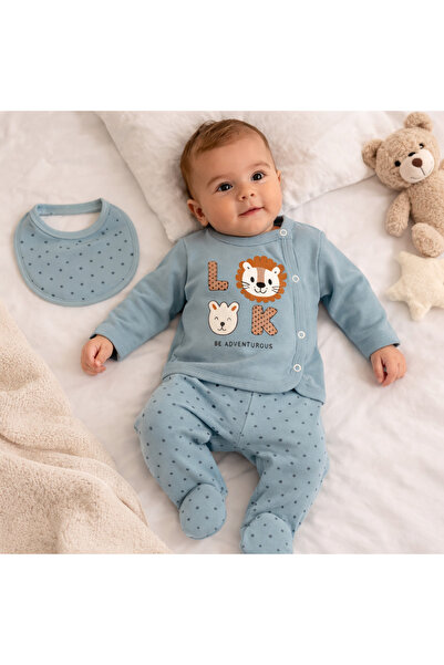 Bebelul Комплект за новородено от 3 части, 0-3 месеца, Nana Baby, ментово зелен