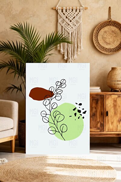 Mgi Design Ελάχιστη γυναικεία σιλουέτα με λουλούδια σε καμβά, μοντέρνα διακόσ...