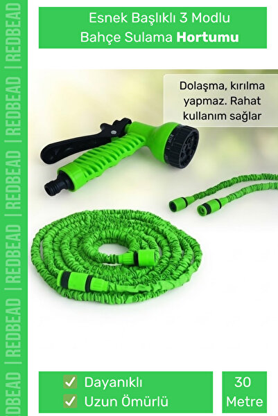 Redbead #Hortum Dolaşmaz Kırılmaz 7 Kademe Uzayan Bahçe Sulama Araç Yıkama Ta...