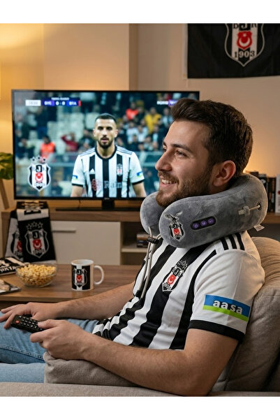 GoSmart Beşiktaş Orijinal Taraftar Boyun Masaj Aleti ve Şarjlı Seyahat Yastığ...