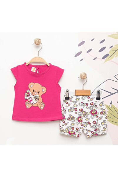 Miniworld Baby Set fetite scurt de vara 2 piese, bumbac, model cu ursuleti, F...