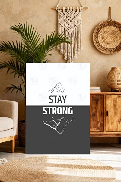 Mgi Design Μείνετε Δυνατοί - Ασπρόμαυρος Πίνακας σε Καμβά, Διακοσμητικό Εμπνε...