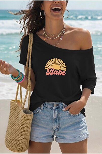 FUFLUNS BABE GÜNEŞ ΕΚΤΥΠΩΤΟ ΥΠΕΡΜΕΓΕΘΕΣ ΓΥΝΑΙΚΕΙΟ T-SHIRT ΜΕ ΛΑΙΜΑΚΙΑ ΠΕΔΙΛΟΥ...