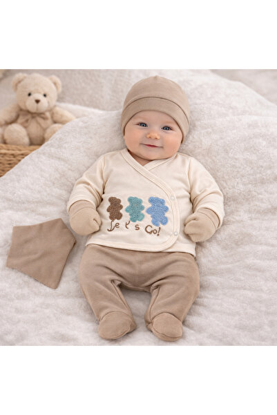 Bebelul 5-Piece Newborn Boys Set NZ Serde Beige