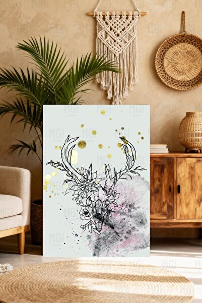 Mgi Design Tablou pe pânză cu flori de ușă în stil vintage, decor rustic de p...