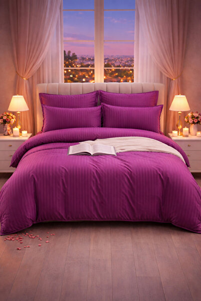 6-Piece Damask Bedding Set with Elastic, Casa Pucioasa, Fine Damask, Luxury Hotel, 4 Pillows miniatura 3