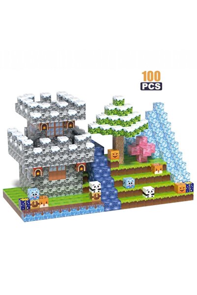 Malvys Μαγνητικοί κύβοι pixel, 3D μεσαιωνικό κάστρο, 100 τεμάχια, 3+ ετών