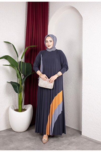 MODAMÜNASİP Sandy Laser Printed Pleated Dress