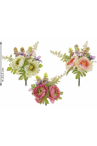 Decorer Set de 3 buchete artificiale de bujori 23,5 cm