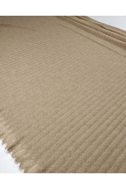 Kumaş Parça Тканина джерсі з м'ятою текстурою кремово-кавового кольору 145x34...