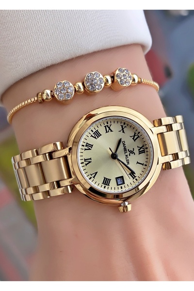 Daniel Klein Marka Orijinal - Sarı Renk- 2 Yıl Garantili Kadın Kol Saati - Bi...