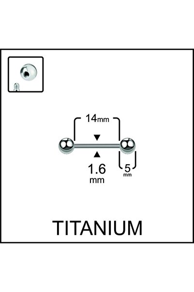 Rupen Kraft Yüksek Kalite G23 Titanium Titanyum / Top 5mm x 14mm x 1.6mm Düz ...