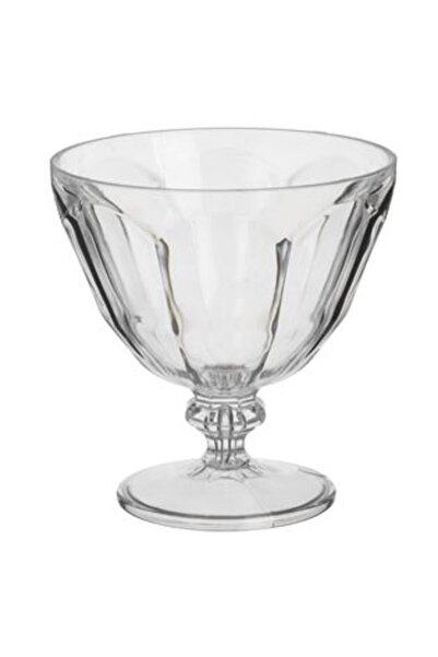 SHOPIENS Bol de plastic transparent cu picior pentru înghețată 300 ml