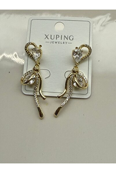 Blotch Zircon Stone Dangling Bow Detail Studded Stylish Cool Style Modern Jup...