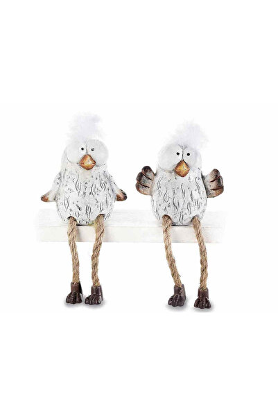 Decorer Set of 2 Ceramic Chick Figurines 10x9x21 cm