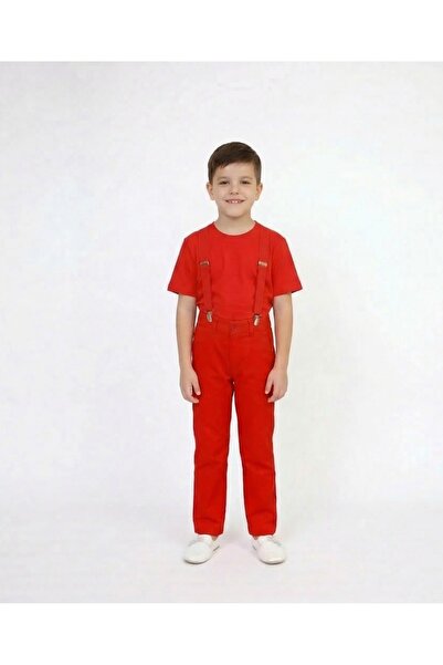 NACAR STORE ملابس الأولاد 23 أبريل 29 أكتوبر تي شيرت أحمر برقبة دائرية - بنطل...