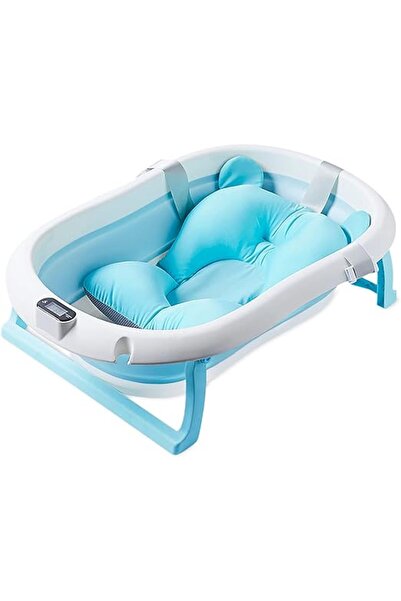 AT Performance Αναδιπλούμενη Μπλε Μπανιέρα για Νεογέννητα με Μαξιλάρι και Ενσ...