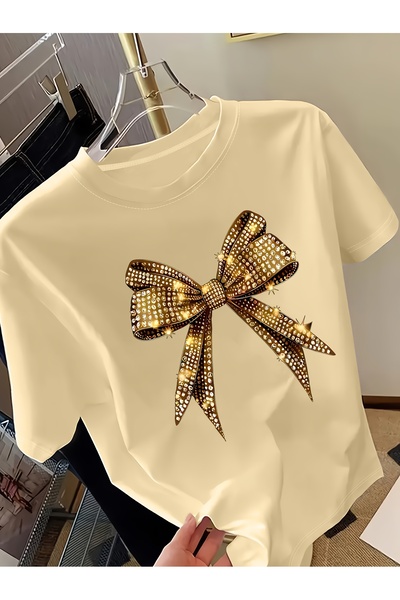 GALASHOP Fiyonk Baskılı Y2K Kadın Tişörtü -
