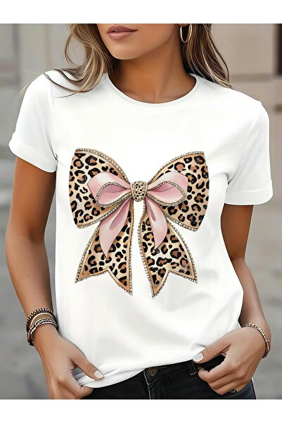 GALASHOP تي شيرت نسائي بفيونكة - أنيق بأكمام قصيرة لفصل الصيف