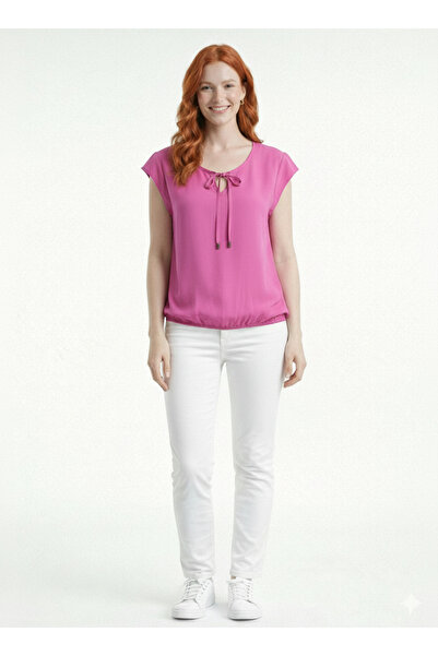 Neden Tekstil Γυναικείο κοντομάνικο μπλουζάκι με κορδόνια