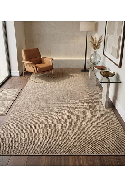 BELMANDO Merinos Modern Hasır Dokulu Vizon Sisal Mutfak Ve Salon Halısı - Bej...