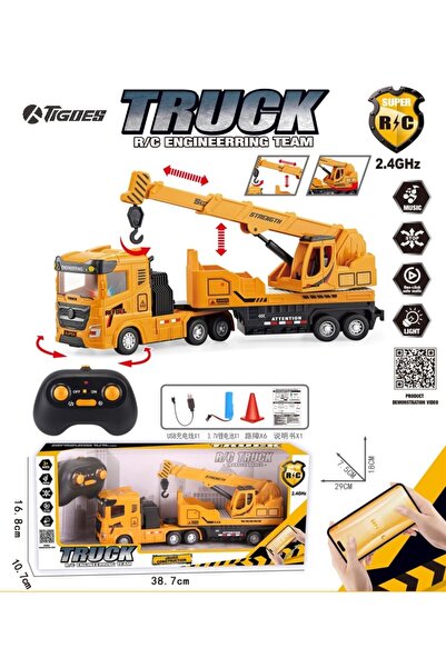 berattoys 29cm şarjlı uzaktan kumandalı sesli ışıklı kamyon iş makinası kuman...