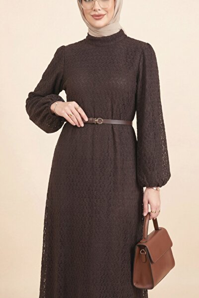 Modamorfo Φόρεμα με δαντέλα και ζώνη, με μανίκια μπαλόνι και λαιμόκοψη ρέουσα...