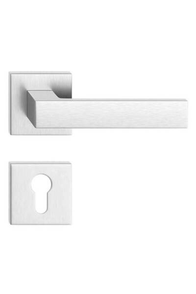 THG CUBE Mâner de ușă cromat satinat cu rozetă de blocare