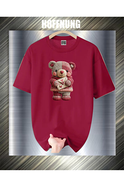 HOFFNUNG Unisex Short Sleeve Round Neck Sealed Love Printed Solid Color Tshirt