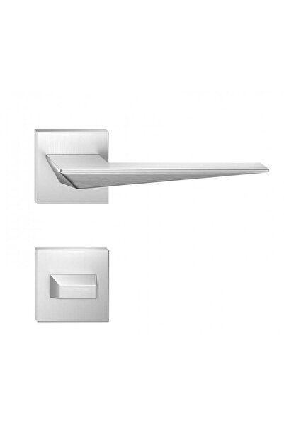 THG Λαβές πόρτας τύπου Blade από σατινέ χρώμιο με ροζέτα WC