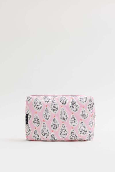 Shanta Pink Pear Patterned D34 Zippered Cosmetic Organizer Women's Travel Typ...