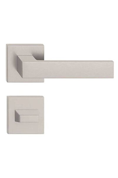 THG Mânere de ușă tip cub din nichel satinat cu rozetă WC