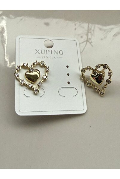Blotch Stylish and Distinctive Style Aşko Kuşko Stone Heart Detail Nail Earrings