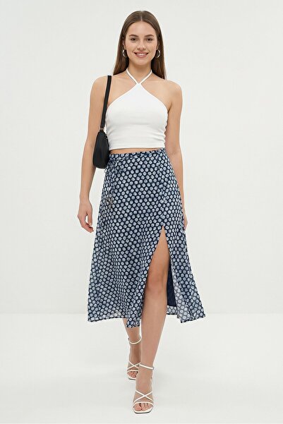 Maje Women Allover Print Midi Skirt, Multicolor