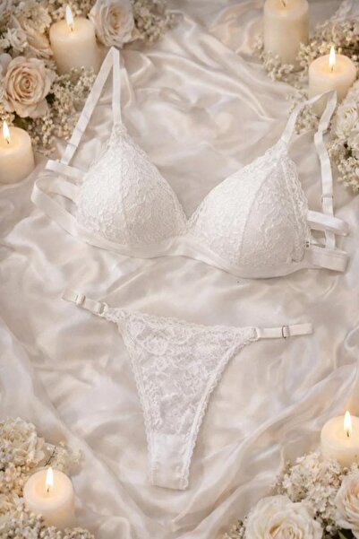 NOOALA GİYİM Women's Lace Bralet Set with Ribbon Detail - Modern and Stylish ...