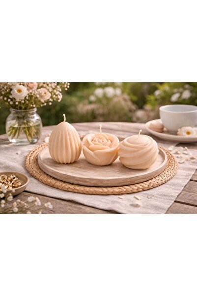 Rovitech Set of 3 Handmade Scented Candles, Soy Wax, Cashmere Woods