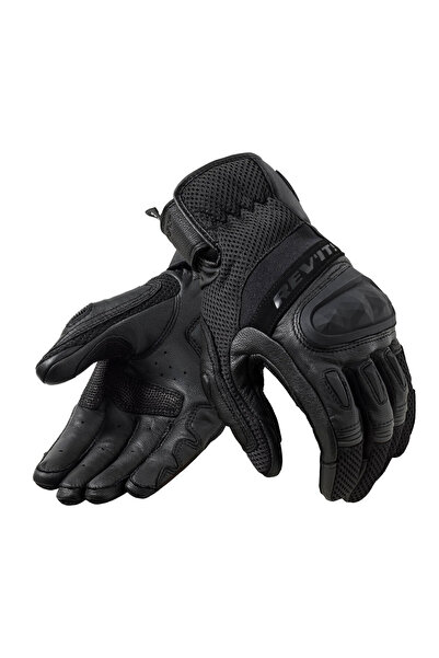 Revit Dirt 4 Black Leather Summer Motorcycle Gloves