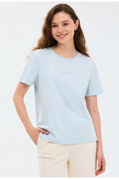 SKECHERS S2510029 W Essential Crewneck T-Shirt Women's T-Shirt Blue
