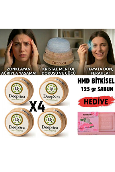 DeepSEA & Baş Ağrısı İçin Rahatlatıcı Etki(4 Ad)Doğal Kristal Mentol Masaj Ta...