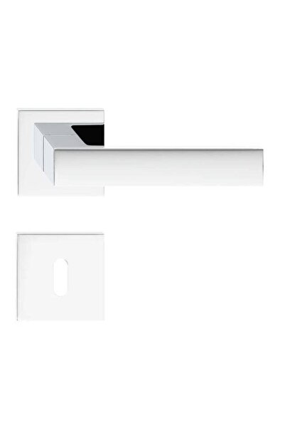 THG Mânere de ușă cromate subțiri tip cub cu rozetă pentru cheie