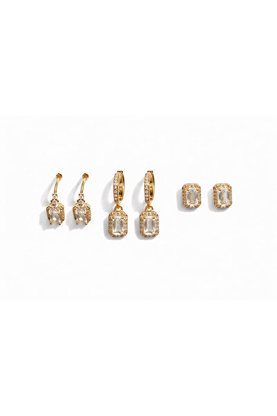 PaminBags Aksesuar Zircon Stone Detailed 6-Piece Earring Set Lns00188