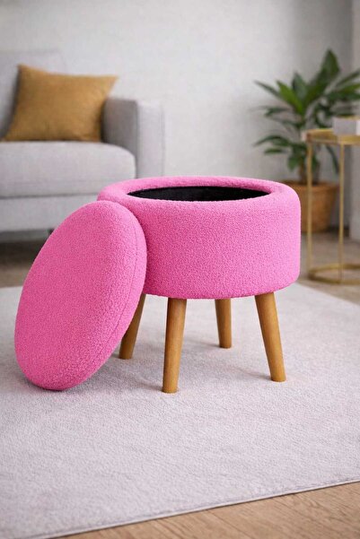 PUFMANYA TUĞBA-X SANDIKLI PELUŞ KUMAŞLI ÇOK AMAÇLI GÜRGEN AYAKLI PUF KOLTUK