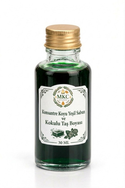 MKC STUDIO Konsantre Koyu Yeşil Sabun Bazı ve Kokulu Taş Boyası 30 ml - Yükse...
