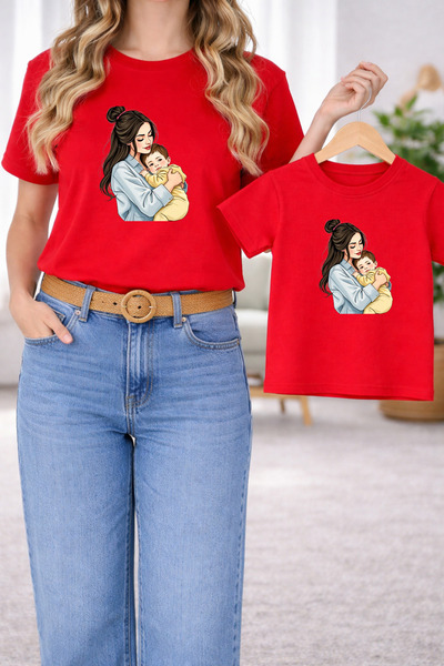 LORVEX Μπλουζάκι Mother Daughter Combination Oversize – Μπλουζάκι με στάμπα M...