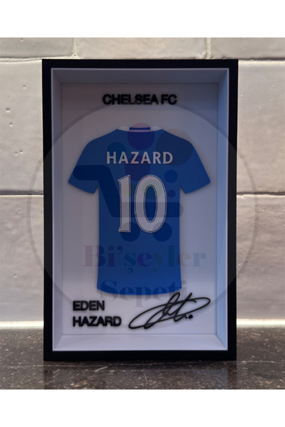 Bi'şeyler Sepeti Eden Hazard - Chelsea FC - Forma İmzalı Çerçeve Hediyelik 14...