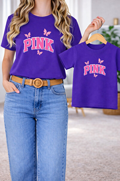 LORVEX Tricou Mamă-Fiică Combinație Oversize – Tricou cu imprimeu Mamă și Cop...