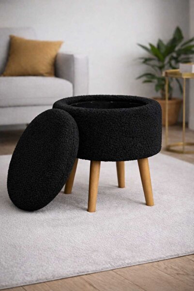 PUFMANYA TUĞBA-X SANDIKLI PELUŞ KUMAŞLI ÇOK AMAÇLI GÜRGEN AYAKLI PUF KOLTUK