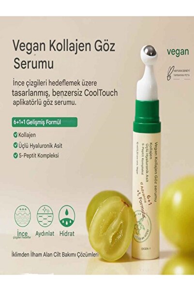 AXIS-Y Vegan Collagen Eye Serumu 10 ml Göz Serumu İnce Çizgiler, Şişkinlik Ve...