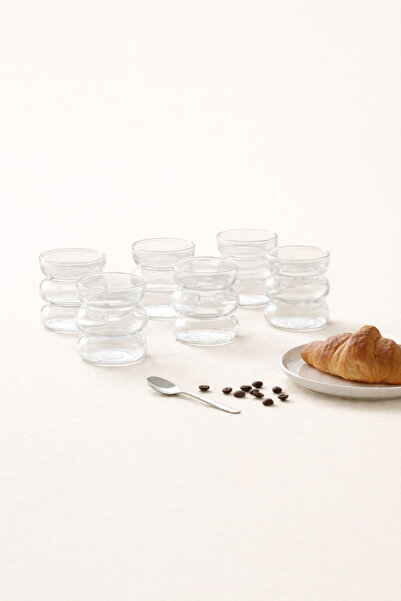 Mirilliahome Set of 6 Borosilicate Glass Coffee Cups 80 ml